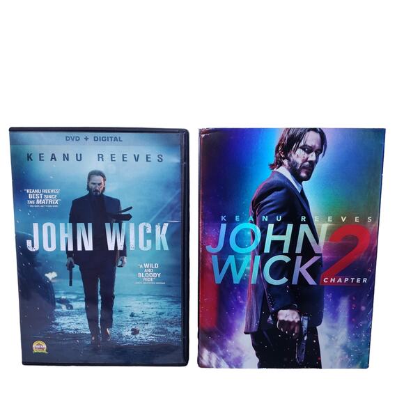 Lions Gate Other - John Wick Chapter 1 & 2 Movie Bundle w/ Slipcover Action Movie Night NEW Sealed